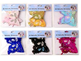 Obrázek z Dekorace motýli samolepící 12ks laser 